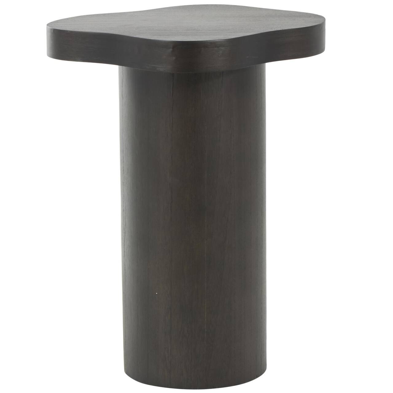 23" Black Pedestal Side End Accent Table with Rounded Square Top